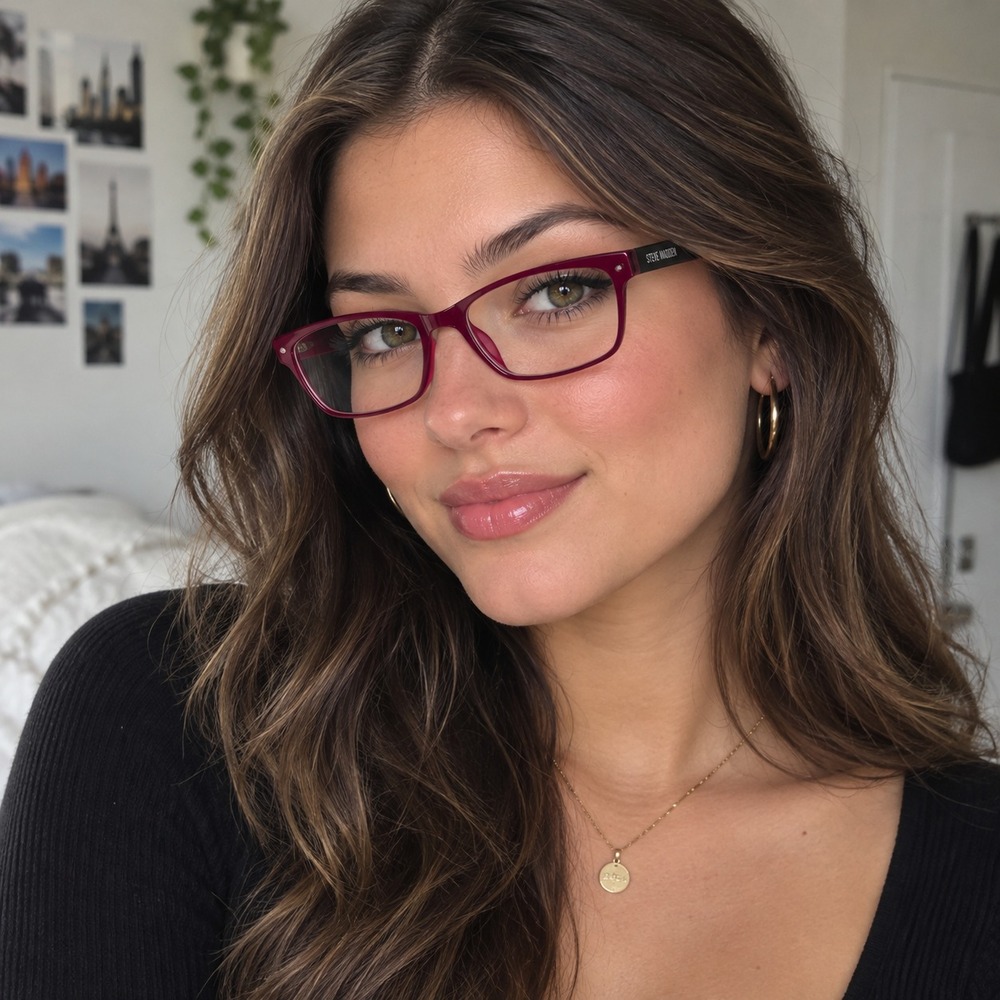Steve Madden S Primrose Pink Purple Cat Eye Full Rim Eyeglasses Women 53-16-140